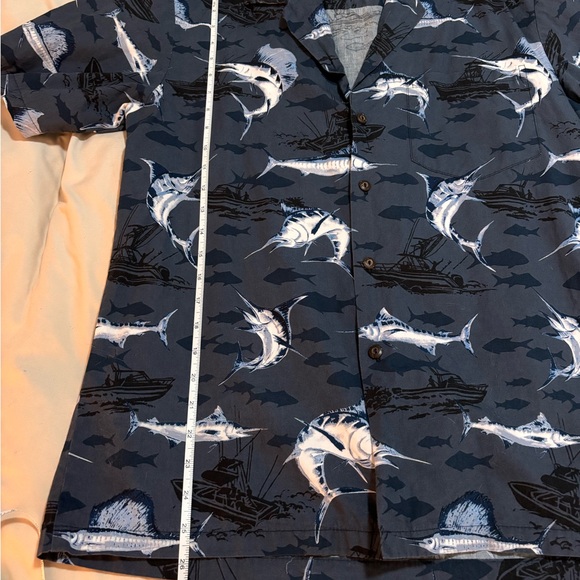 Pacific Legend Apparel Hawaiian Shirt Marlin Fishing Schooner Size Medium - Picture 8 of 10